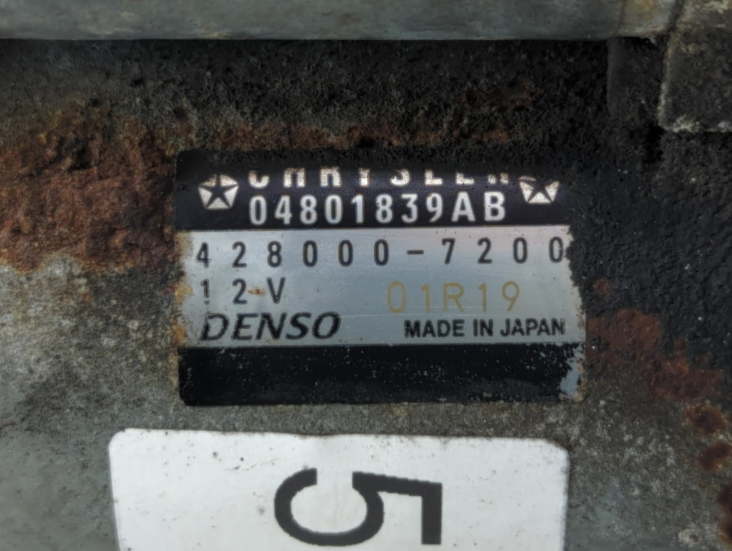 2013 Dodge Caravan Car Starter Motor Solenoid OEM P/N:428000-7200 04801839AB Fits OEM Used Auto Parts - Oemusedautoparts1.co