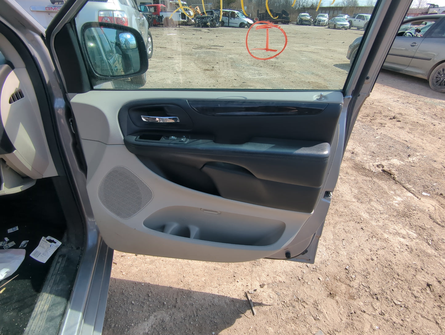 2013 Dodge Caravan Front Right Passenger Interior Door Panel Trim - Oemusedautoparts1.com