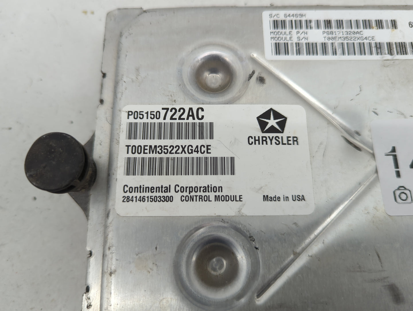 2013 Dodge Challenger PCM Engine Control Computer ECU ECM PCU OEM P/N:P68171320AC P05150722AC Fits OEM Used Auto Parts - Oem