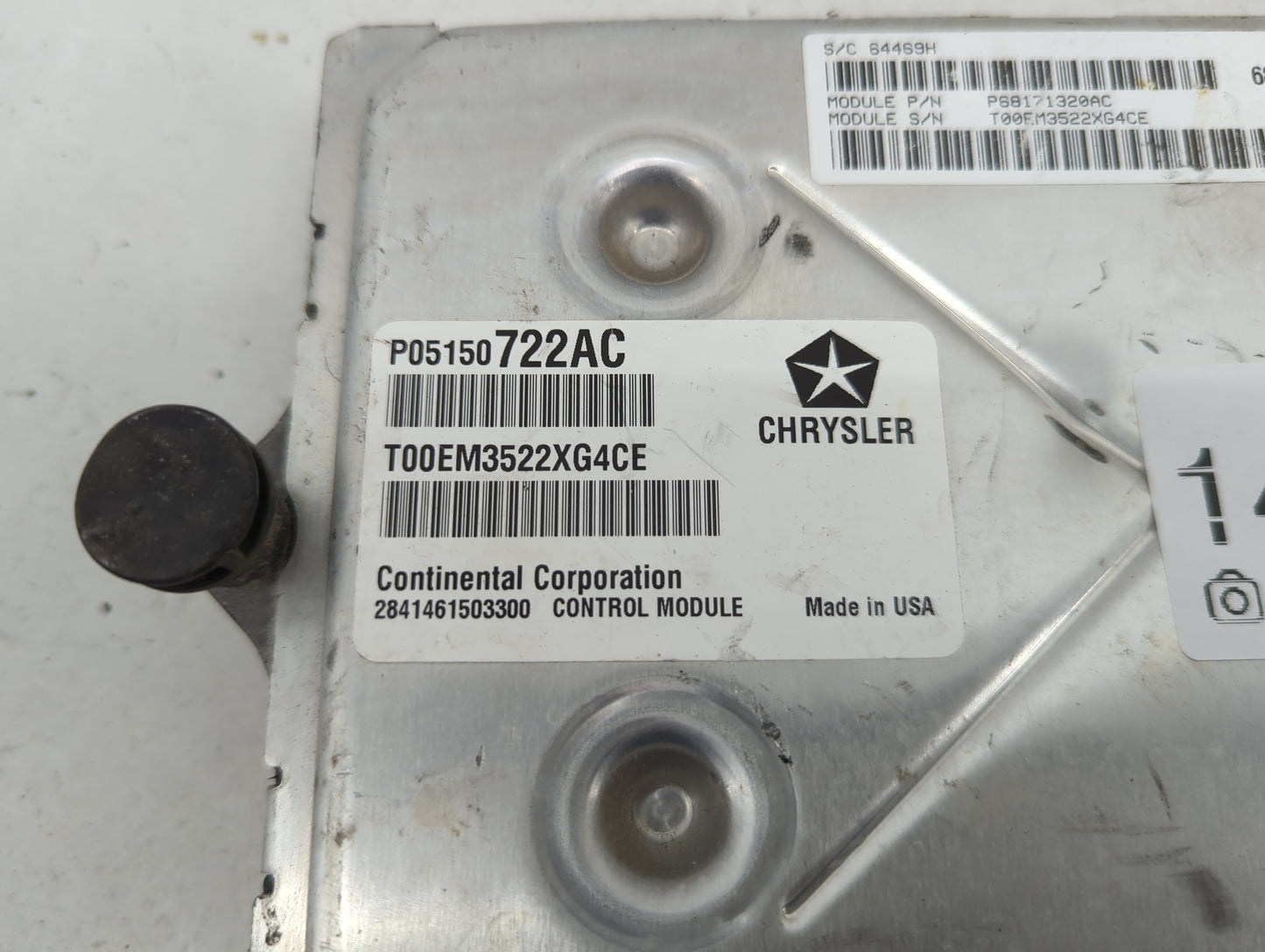 2013 Dodge Challenger PCM Engine Control Computer ECU ECM PCU OEM P/N:P68171320AC P05150722AC Fits OEM Used Auto Parts - Oem