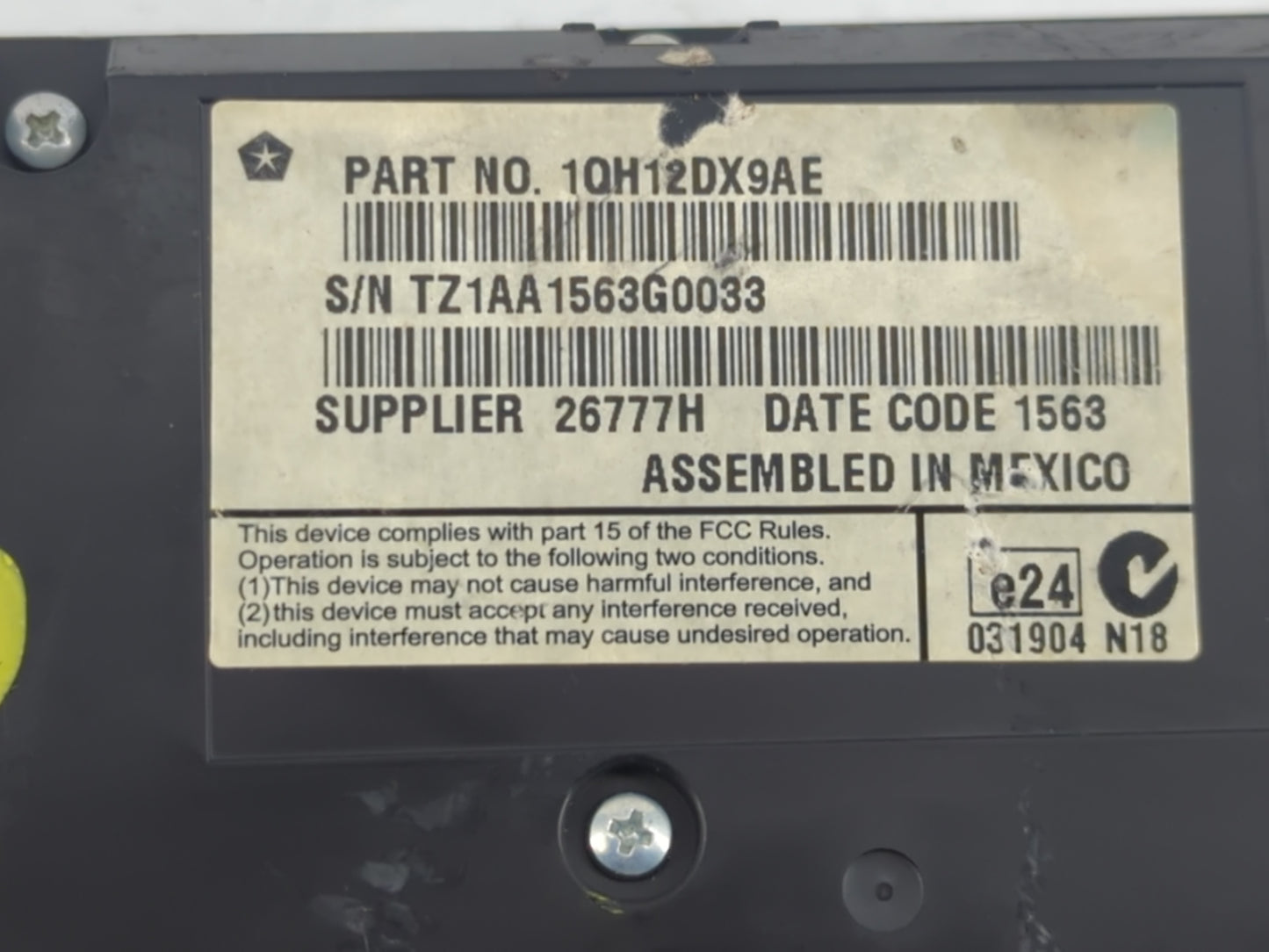2013-2014 Dodge Charger Climate Control Module Temperature AC/Heater Replacement P/N:1QH12DX9AE Fits Fits 2013 2014 OEM Used