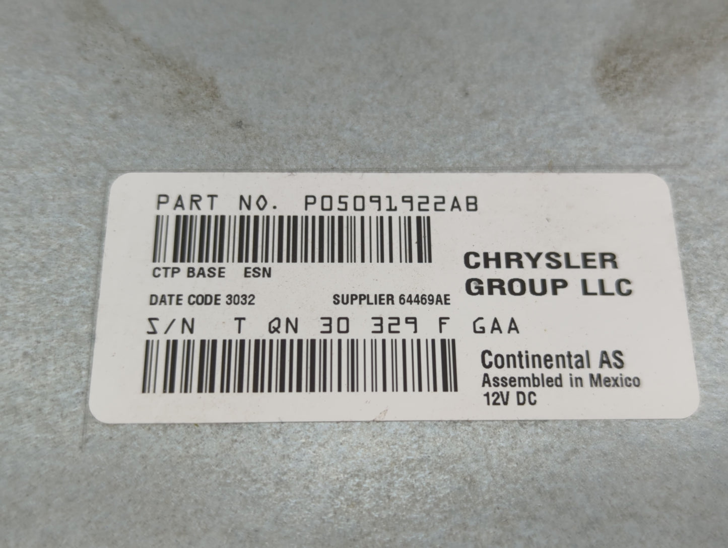 2013-2014 Dodge Charger Radio AM FM Cd Player Receiver Replacement P/N:P05091922AB Fits Fits 2013 2014 OEM Used Auto Parts -