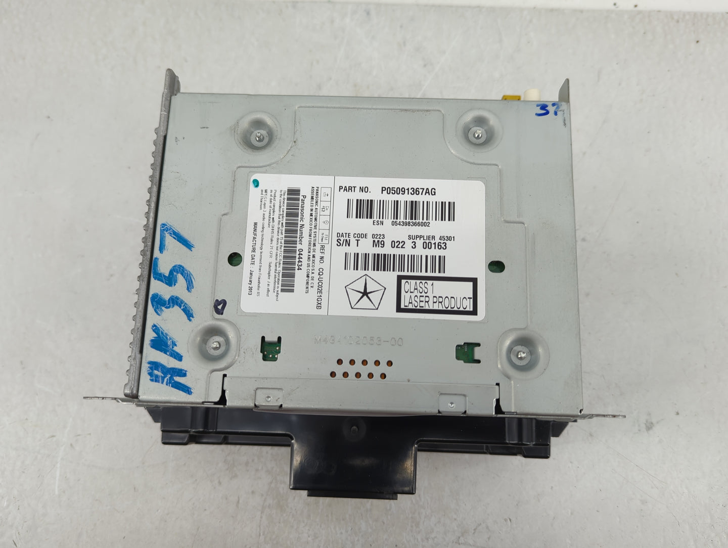 2014 Dodge Charger Radio AM FM Cd Player Receiver Replacement P/N:05091367AG Fits OEM Used Auto Parts - Oemusedautoparts1.co