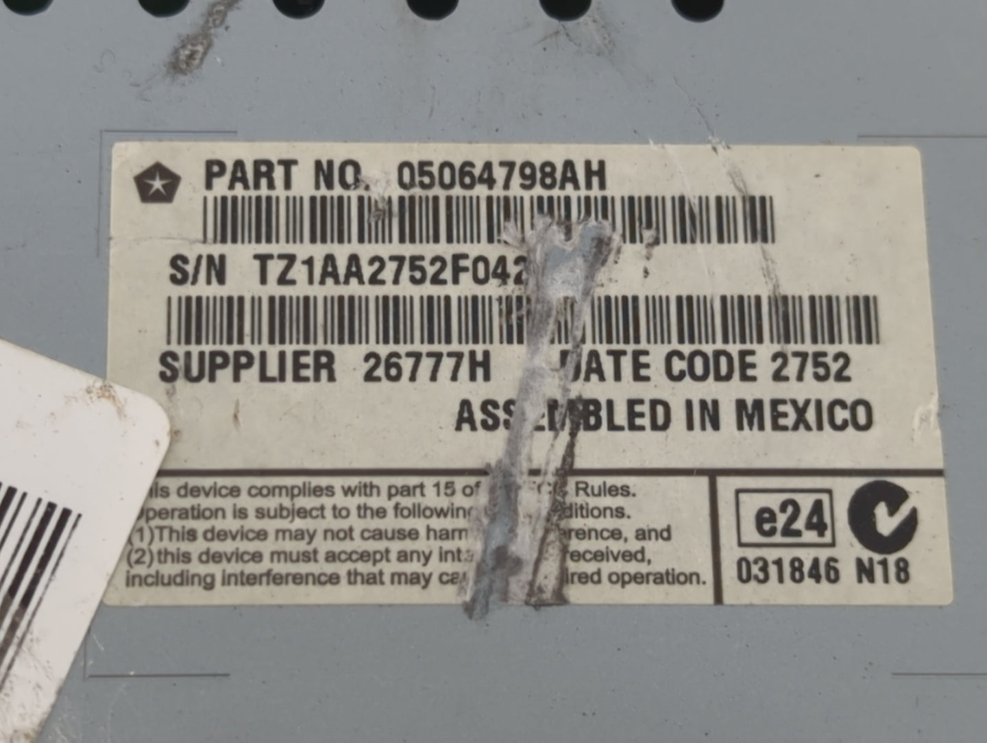 2011-2014 Dodge Charger Information Display Screen Black - Oemusedautoparts1.com