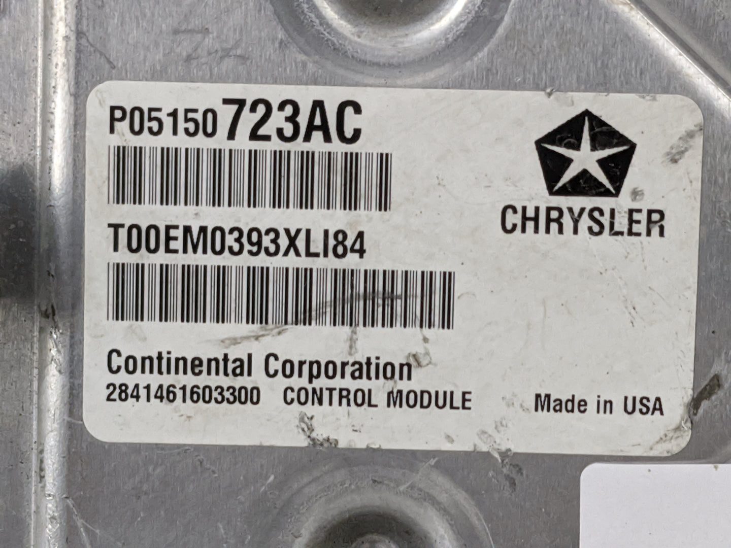 2013 Dodge Charger PCM Engine Control Computer ECU ECM PCU OEM P/N:P05150723AC T00EM0393XLI84, P68171329AC, T00EM0393XLI84 F