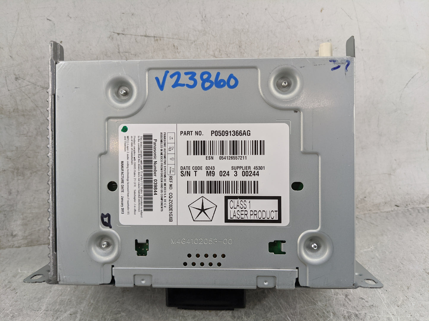 2013-2014 Dodge Charger Radio AM FM Cd Player Receiver Replacement P/N:P05091366AG CQ-ZC02E1GXB Fits Fits 2013 2014 OEM Used