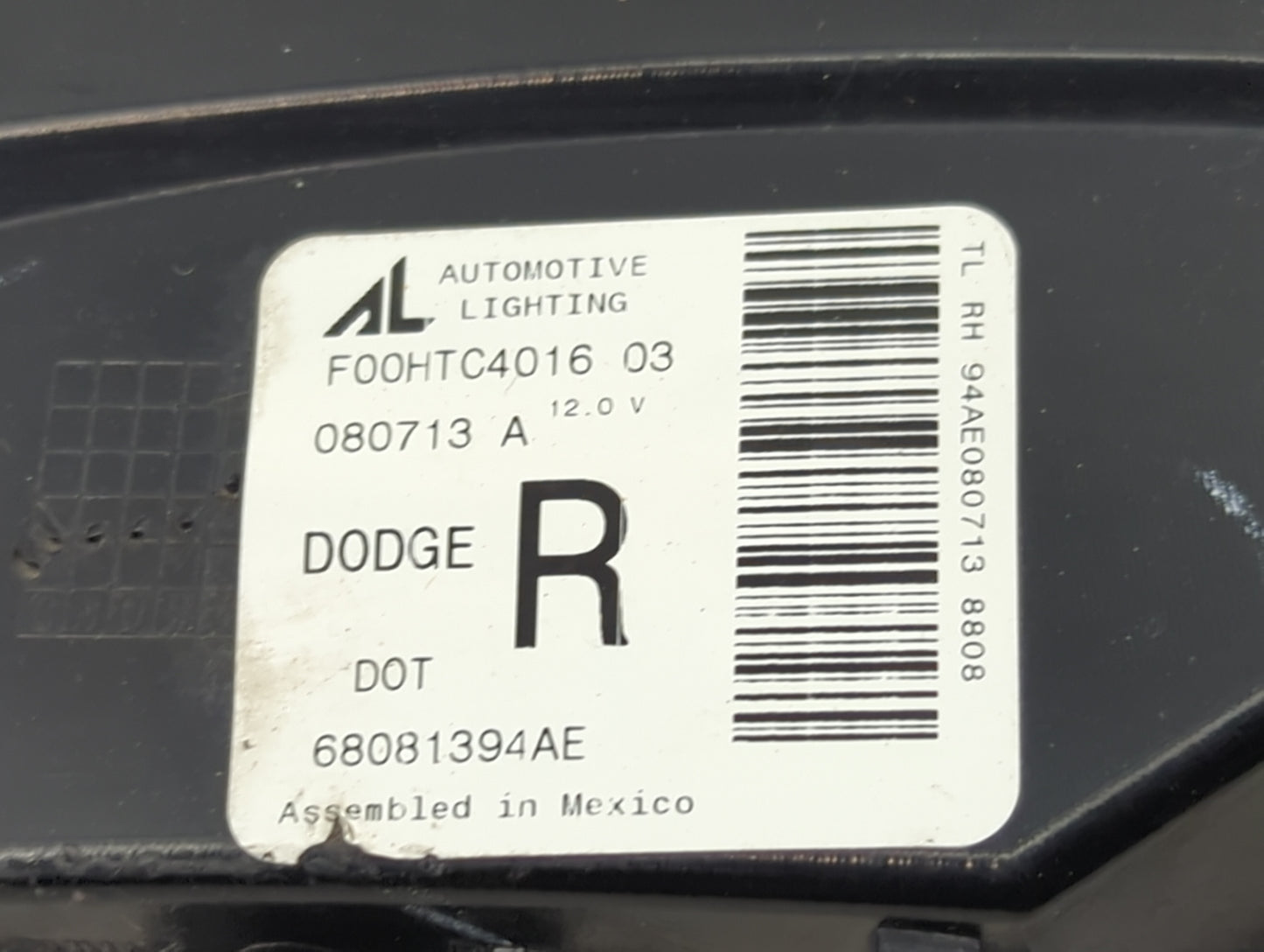 2013-2016 Dodge Dart Tail Light Assembly Passenger Right OEM Fits Fits 2013 2014 2015 2016 OEM Used Auto Parts - Oemusedauto