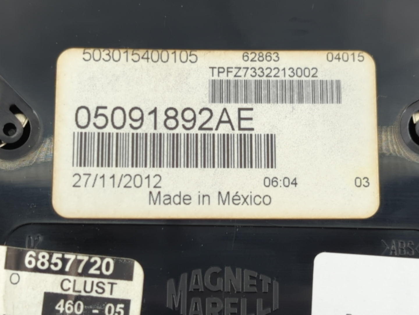 2013 Dodge Dart Instrument Cluster Speedometer Gauges P/N:05091892AE Fits OEM Used Auto Parts - Oemusedautoparts1.com