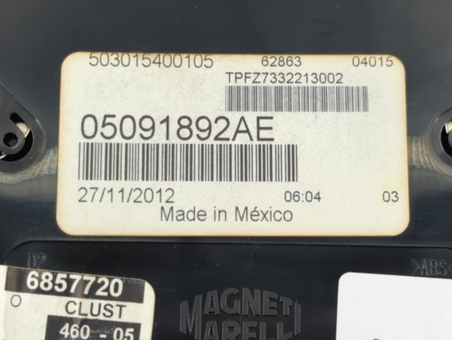 2013 Dodge Dart Instrument Cluster Speedometer Gauges P/N:05091892AE Fits OEM Used Auto Parts - Oemusedautoparts1.com