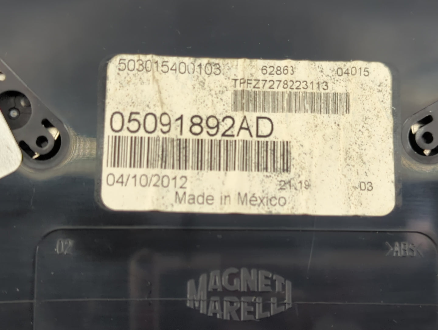 2013 Dodge Dart Instrument Cluster Speedometer Gauges P/N:05091892AD Fits OEM Used Auto Parts - Oemusedautoparts1.com