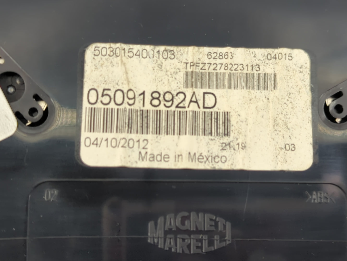 2013 Dodge Dart Instrument Cluster Speedometer Gauges P/N:05091892AD Fits OEM Used Auto Parts - Oemusedautoparts1.com