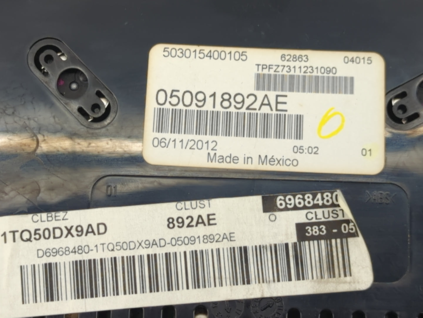 2013 Dodge Dart Instrument Cluster Speedometer Gauges P/N:05091892AE Fits OEM Used Auto Parts - Oemusedautoparts1.com