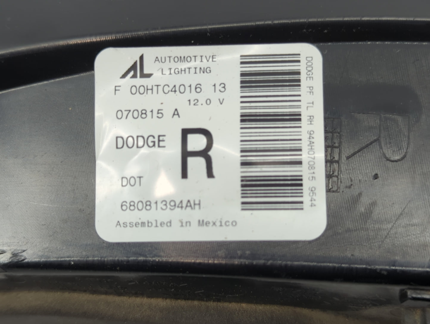 2013-2016 Dodge Dart Tail Light Assembly Passenger Right OEM P/N:68081394AE Fits Fits 2013 2014 2015 2016 OEM Used Auto Part