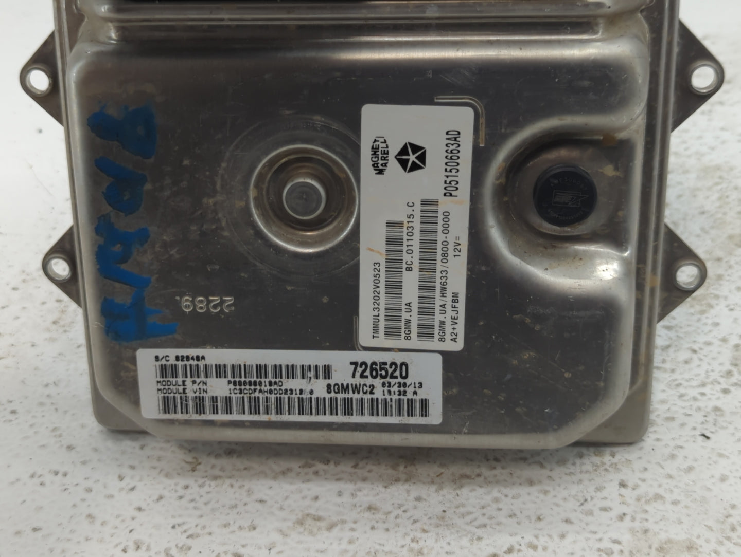 2013 Dodge Dart PCM Engine Control Computer ECU ECM PCU OEM P/N:P05150663AD P68141610AE, P05150688AD, P68185614AE Fits OEM U
