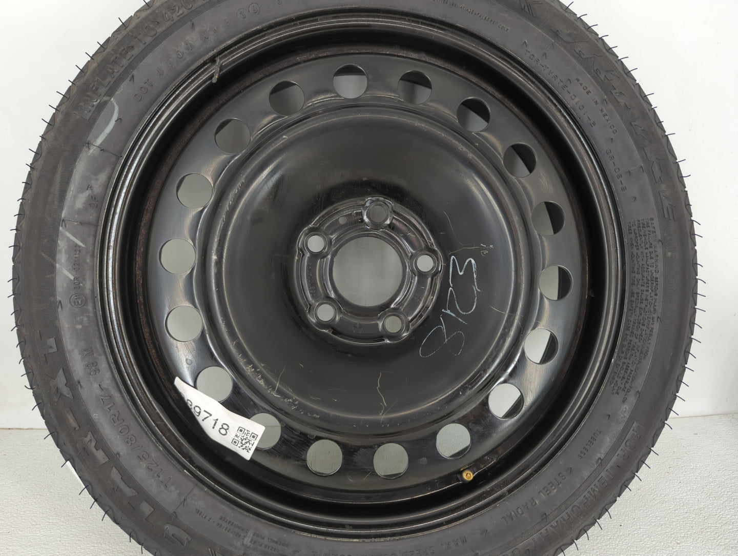 2013-2016 Dodge Dart Spare Donut Tire Wheel Rim Oem - Oemusedautoparts1.com