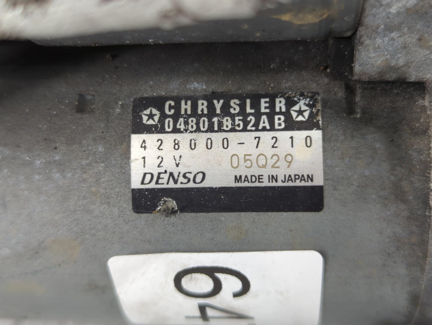 2011-2015 Dodge Durango Car Starter Motor Solenoid OEM P/N:04801852AB 428000-7210 Fits Fits 2011 2012 2013 2014 2015 2016 OE