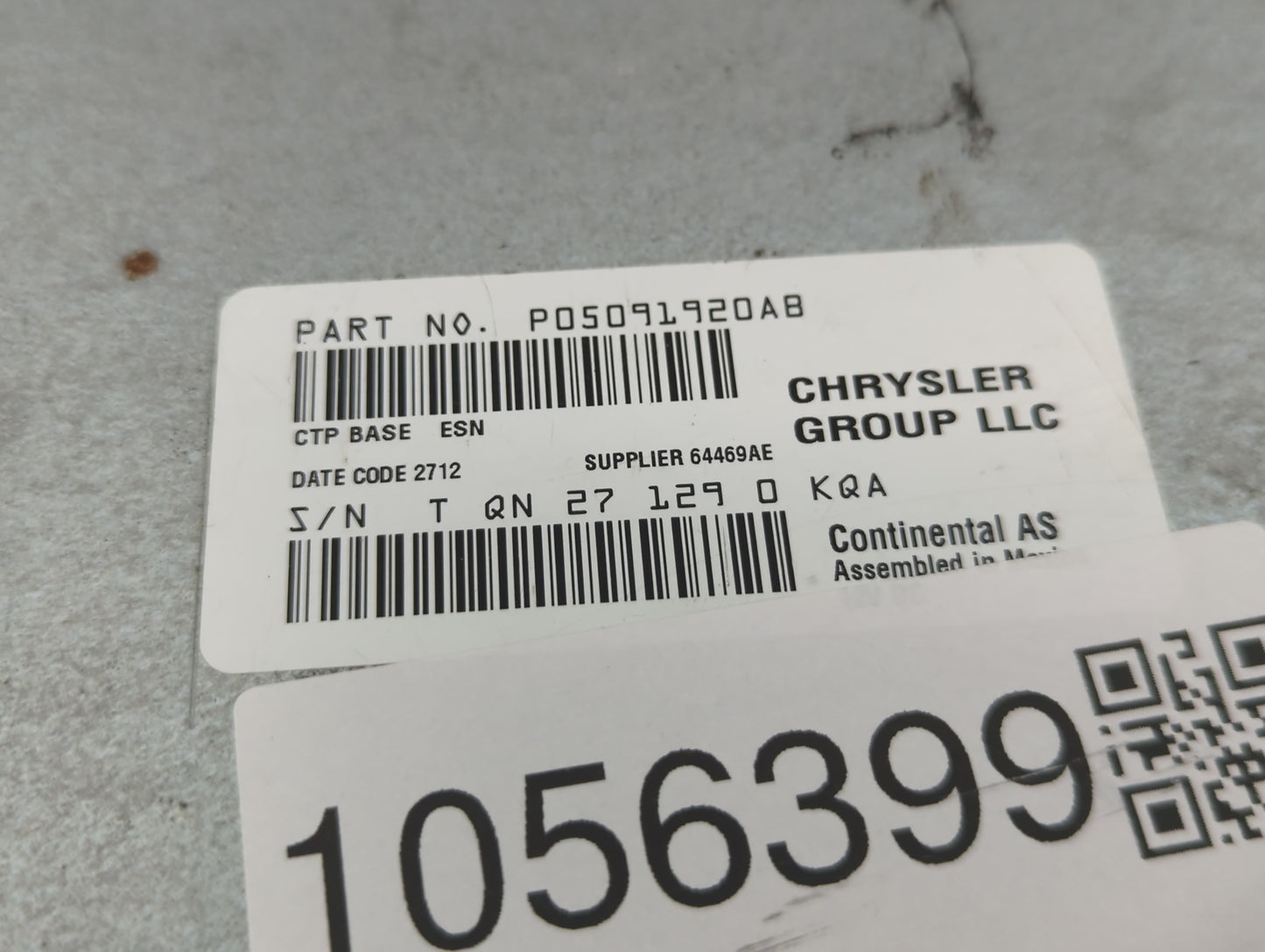 2018-2020 Dodge Journey Radio AM FM Cd Player Receiver Replacement P/N:P05091920AB Fits Fits 2018 2019 2020 OEM Used Auto Pa