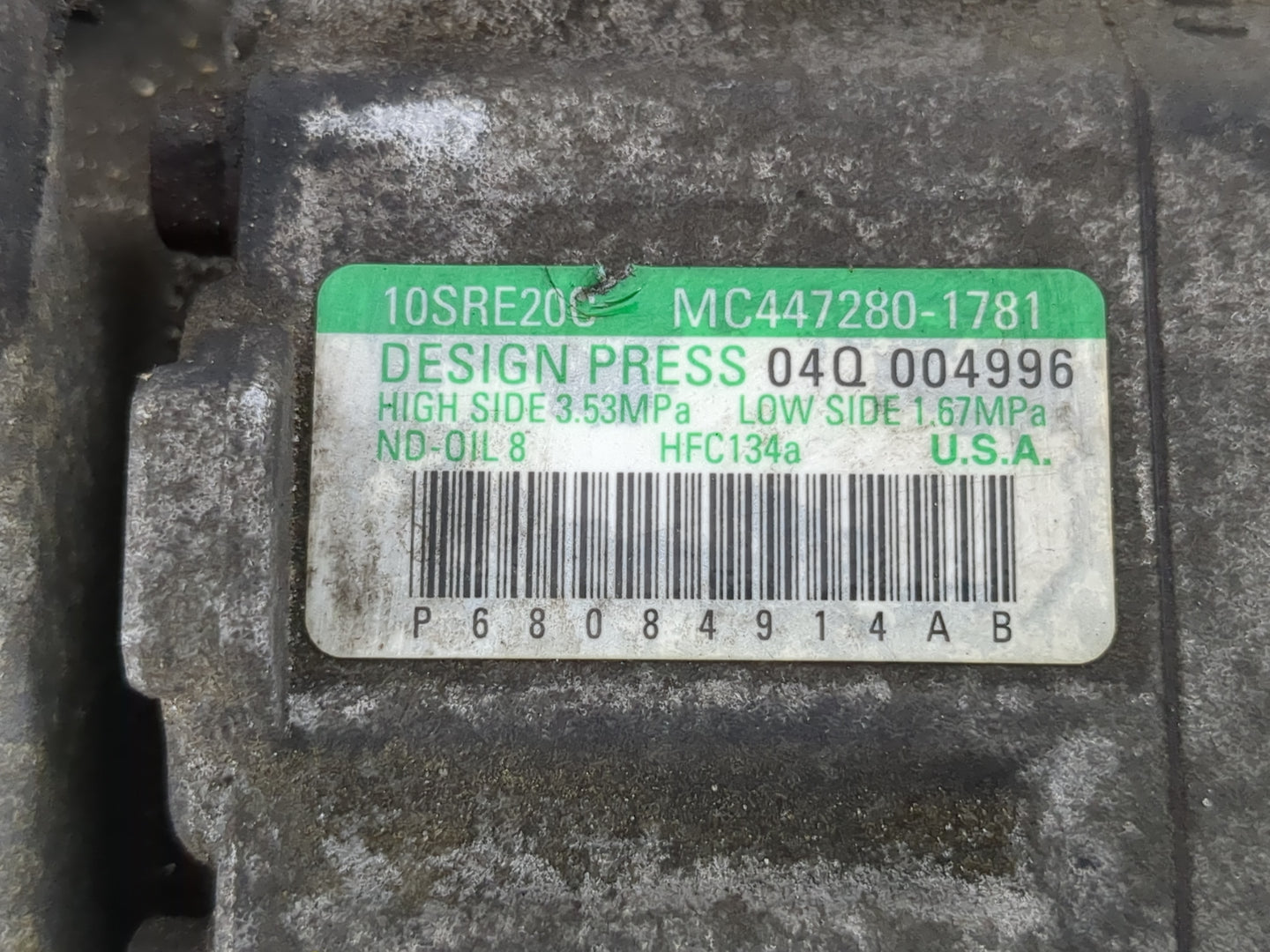 2011-2019 Dodge Journey Air Conditioning A/c Ac Compressor Oem - Oemusedautoparts1.com