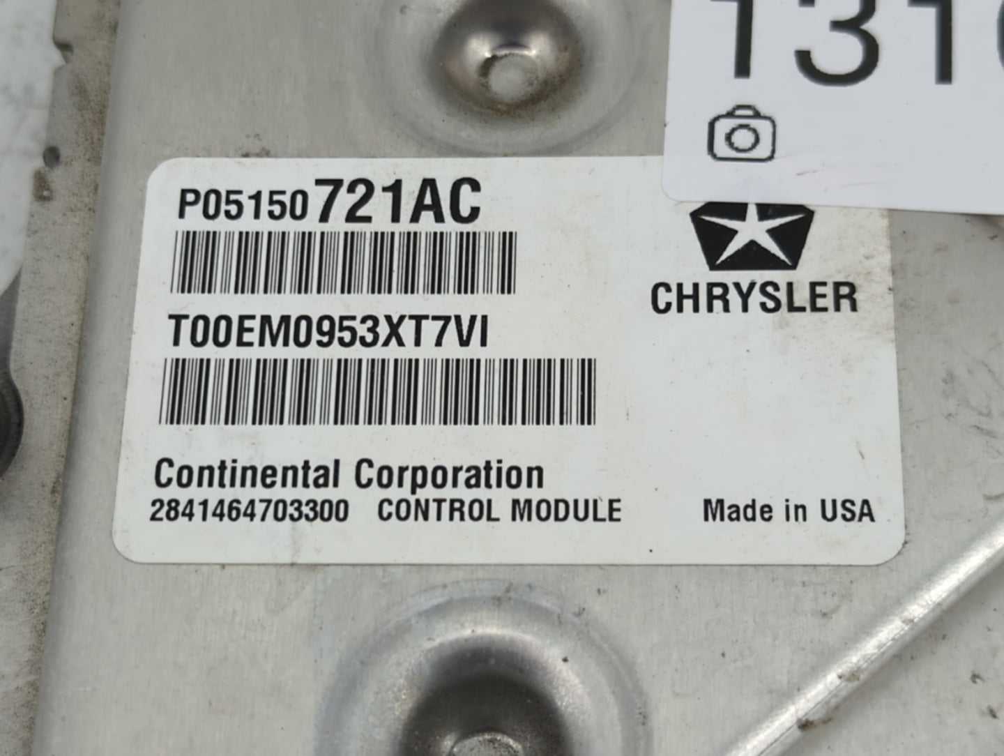 2013 Dodge Journey PCM Engine Control Computer ECU ECM PCU OEM P/N:P05150721AC Fits OEM Used Auto Parts - Oemusedautoparts1.
