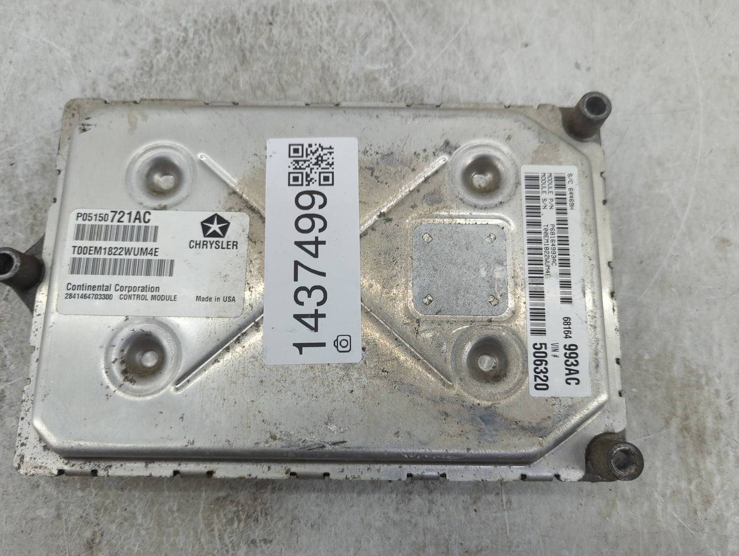 2013 Dodge Journey PCM Engine Control Computer ECU ECM PCU OEM P/N:P05150721AC T00EM1822WUM4E, P68164993AC Fits OEM Used Aut