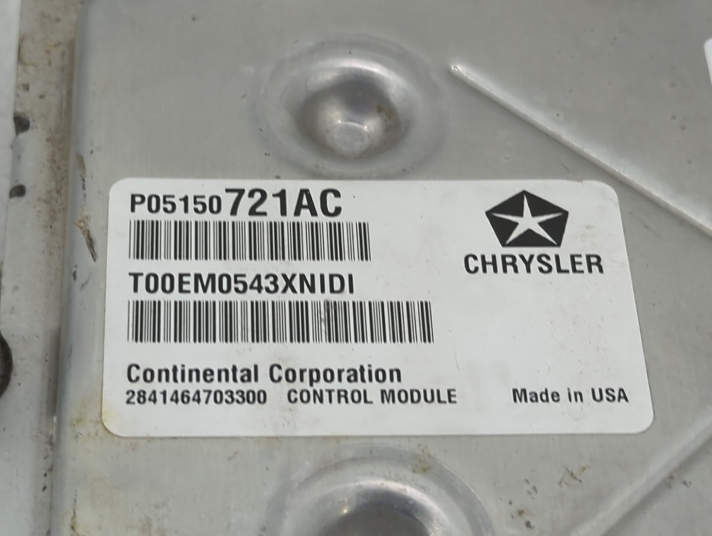 2013 Dodge Journey PCM Engine Control Computer ECU ECM PCU OEM P/N:P05150721AC T00EM0543XNIDI, 2841464703300 Fits OEM Used A