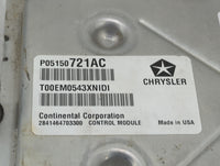 2013 Dodge Journey PCM Engine Control Computer ECU ECM PCU OEM P/N:P05150721AC T00EM0543XNIDI, 2841464703300 Fits OEM Used A