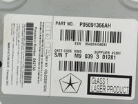 2013 Dodge Journey Radio AM FM Cd Player Receiver Replacement P/N:P05091366AH CQ-ZC02E1GXC, M4G4102036-00 Fits OEM Used Auto