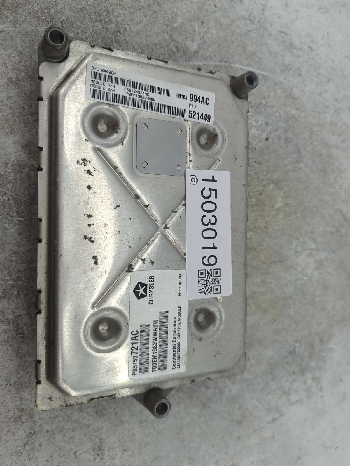 2013 Dodge Journey PCM Engine Control Computer ECU ECM PCU OEM P/N:P68164994AC T00EM1982WWA6W, P05150721AC Fits OEM Used Aut