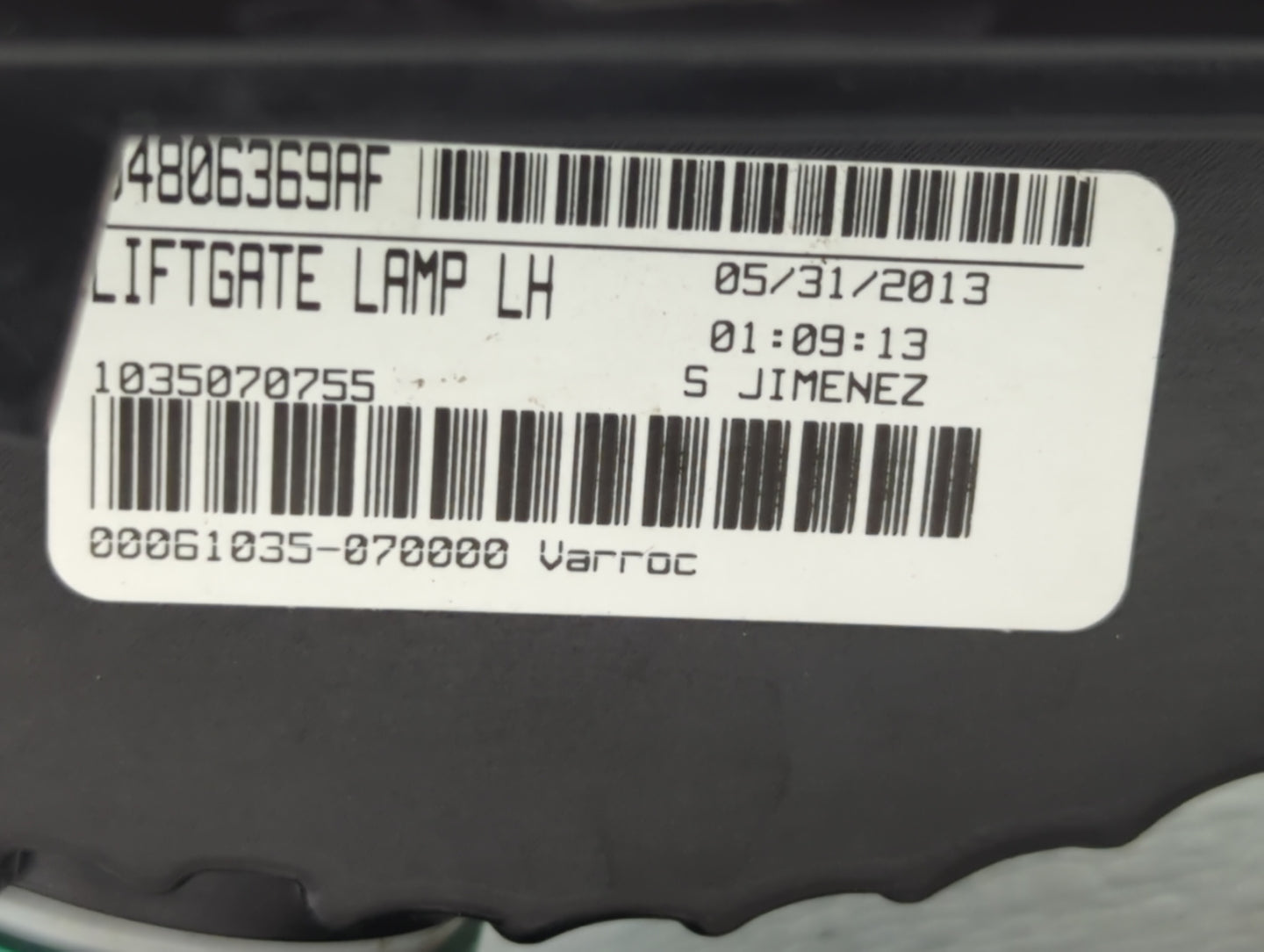 2013 Dodge Journey Tail Light Assembly Driver Left OEM P/N:04806369AF 04806369AB Fits OEM Used Auto Parts - Oemusedautoparts
