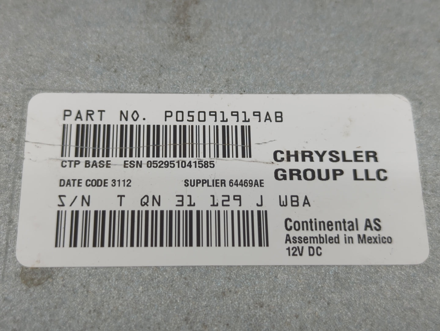 2013 Dodge Journey Radio AM FM Cd Player Receiver Replacement P/N:P05091919AB Fits OEM Used Auto Parts - Oemusedautoparts1.c