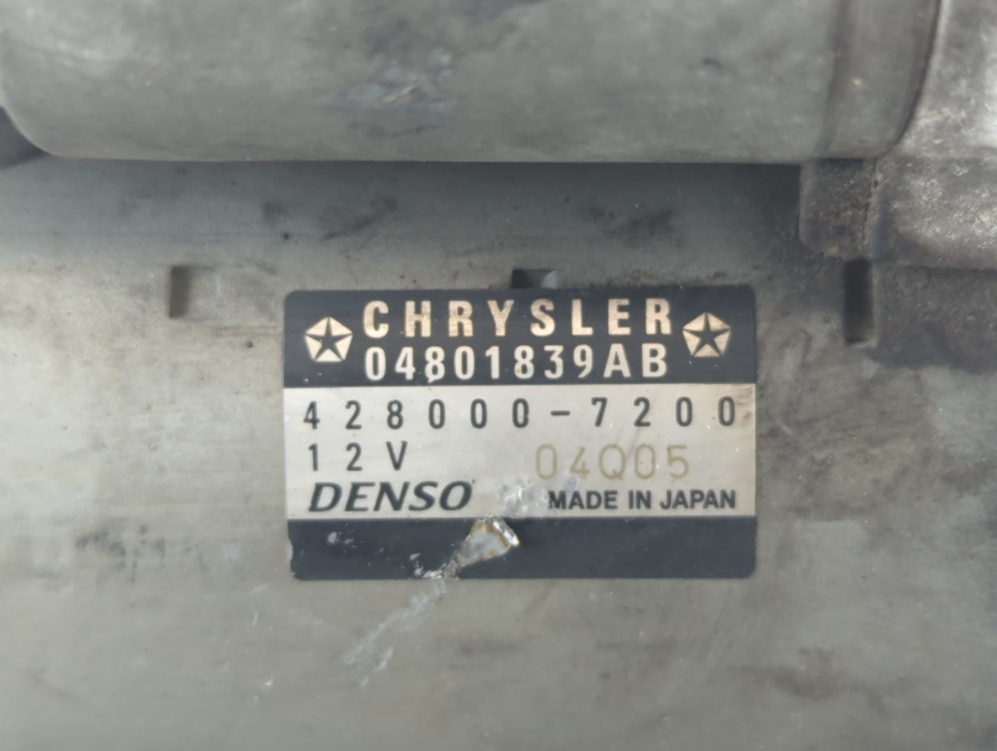 2011-2019 Dodge Journey Car Starter Motor Solenoid OEM P/N:428000-7200 04801839AB Fits OEM Used Auto Parts - Oemusedautopart