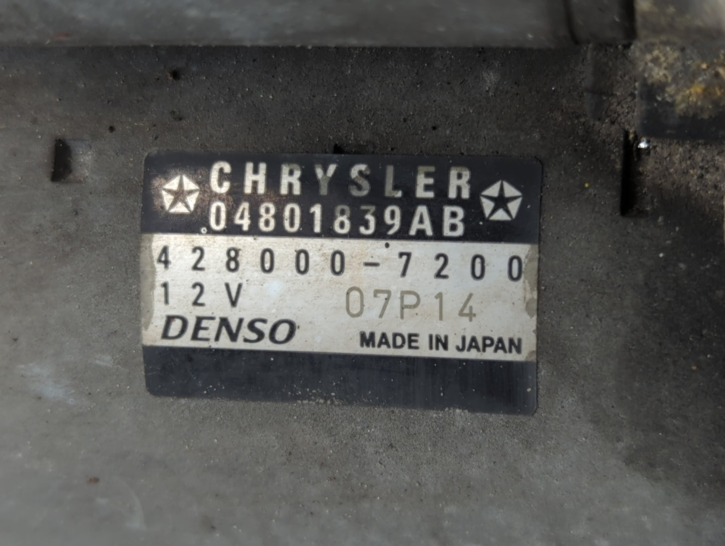 2011-2019 Dodge Journey Car Starter Motor Solenoid OEM P/N:04801839AB 428000-7200 Fits OEM Used Auto Parts - Oemusedautopart