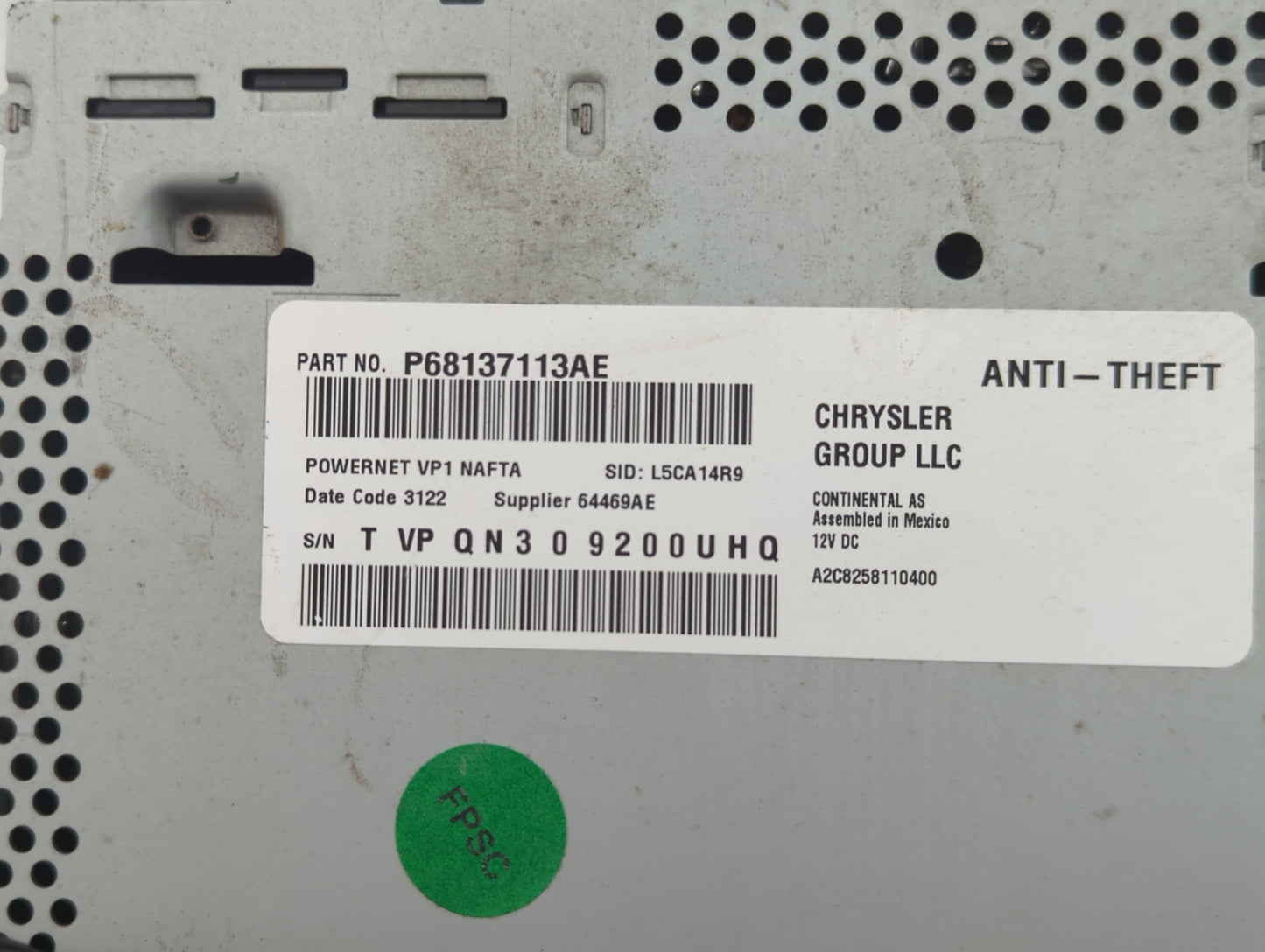 2013 Dodge Ram 1500 Radio AM FM Cd Player Receiver Replacement P/N:P68137113AE Fits OEM Used Auto Parts - Oemusedautoparts1.