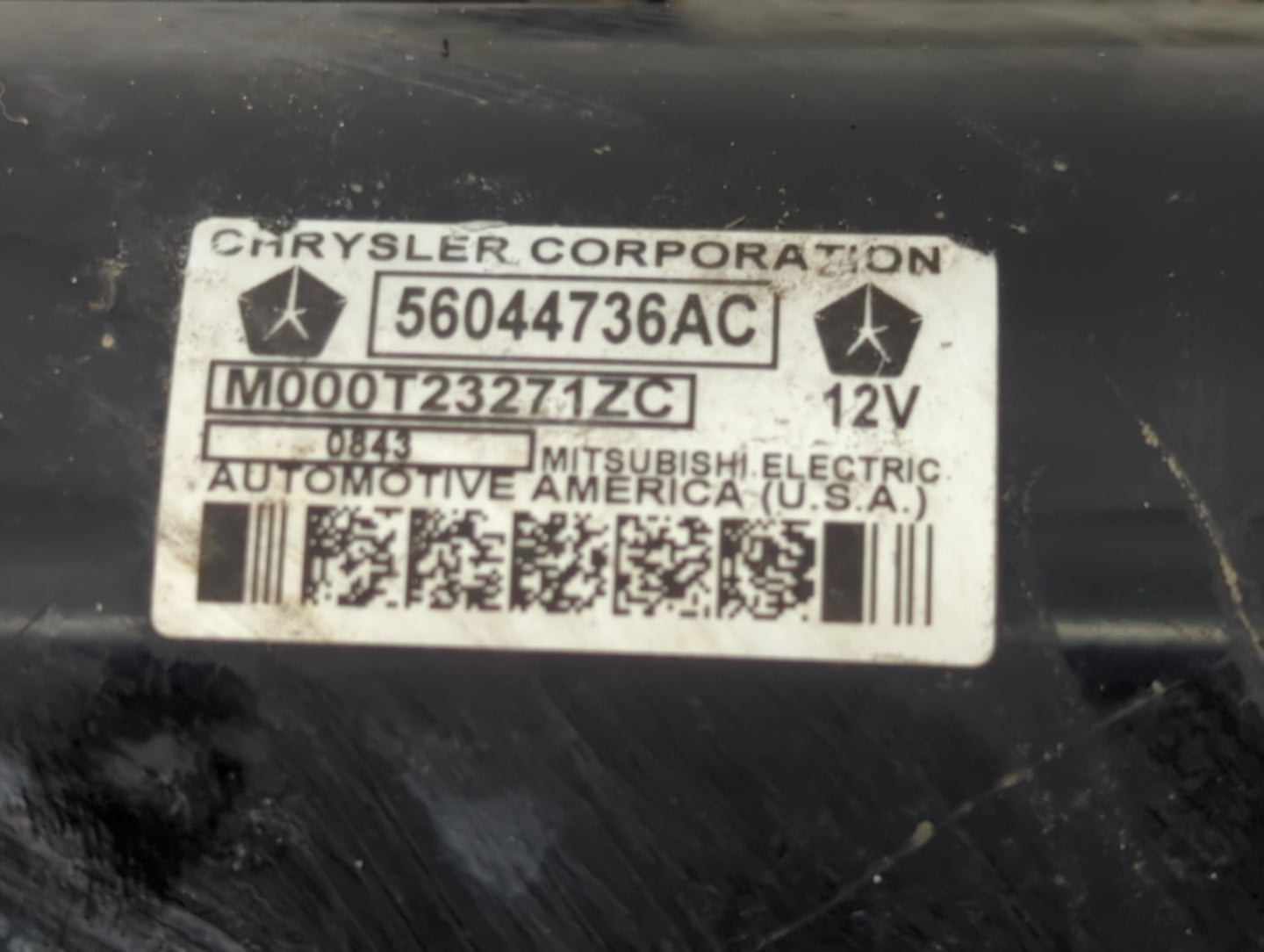 2013 Dodge Ram 1500 Car Starter Motor Solenoid OEM P/N:56044736AC Fits OEM Used Auto Parts - Oemusedautoparts1.com