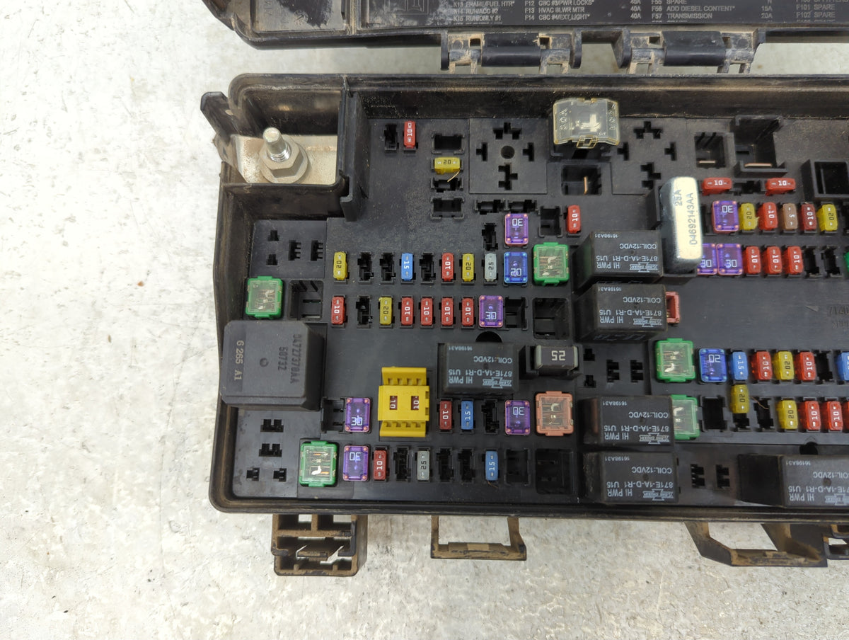 2013 Dodge Ram 2500 Fusebox Fuse Box Panel Relay Module P/N:68137438AD Fits OEM Used Auto Parts - Oemusedautoparts1.com