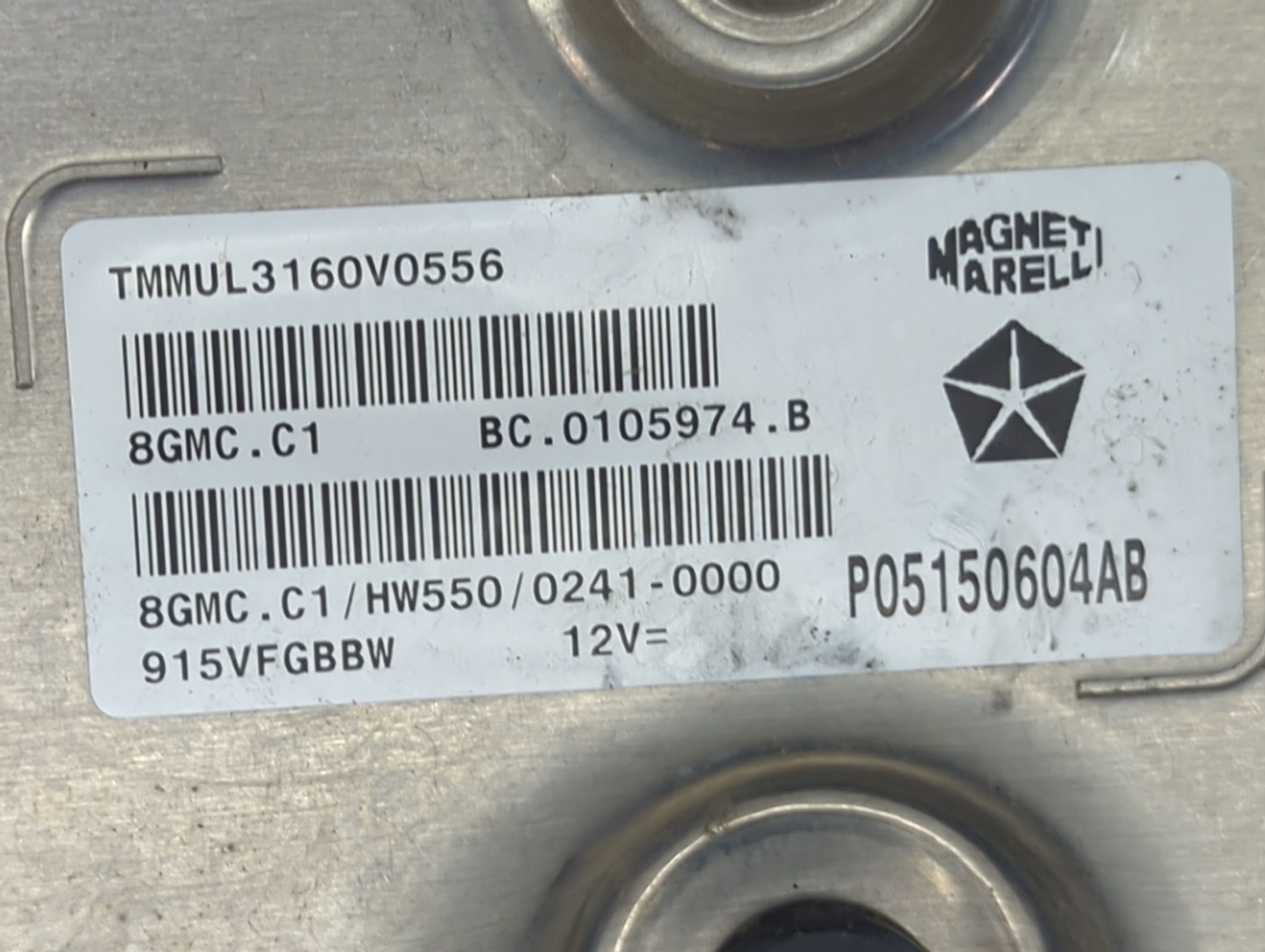 2012-2014 Fiat 500 PCM Engine Control Computer ECU ECM PCU OEM P/N:05150604AB Fits Fits 2012 2013 2014 OEM Used Auto Parts -