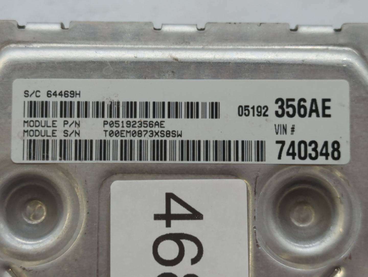 2013 Fiat 500 PCM Engine Control Computer ECU ECM PCU OEM P/N:P05192356AH P05192356AG, P68086287AE, P05192356AE Fits OEM Use