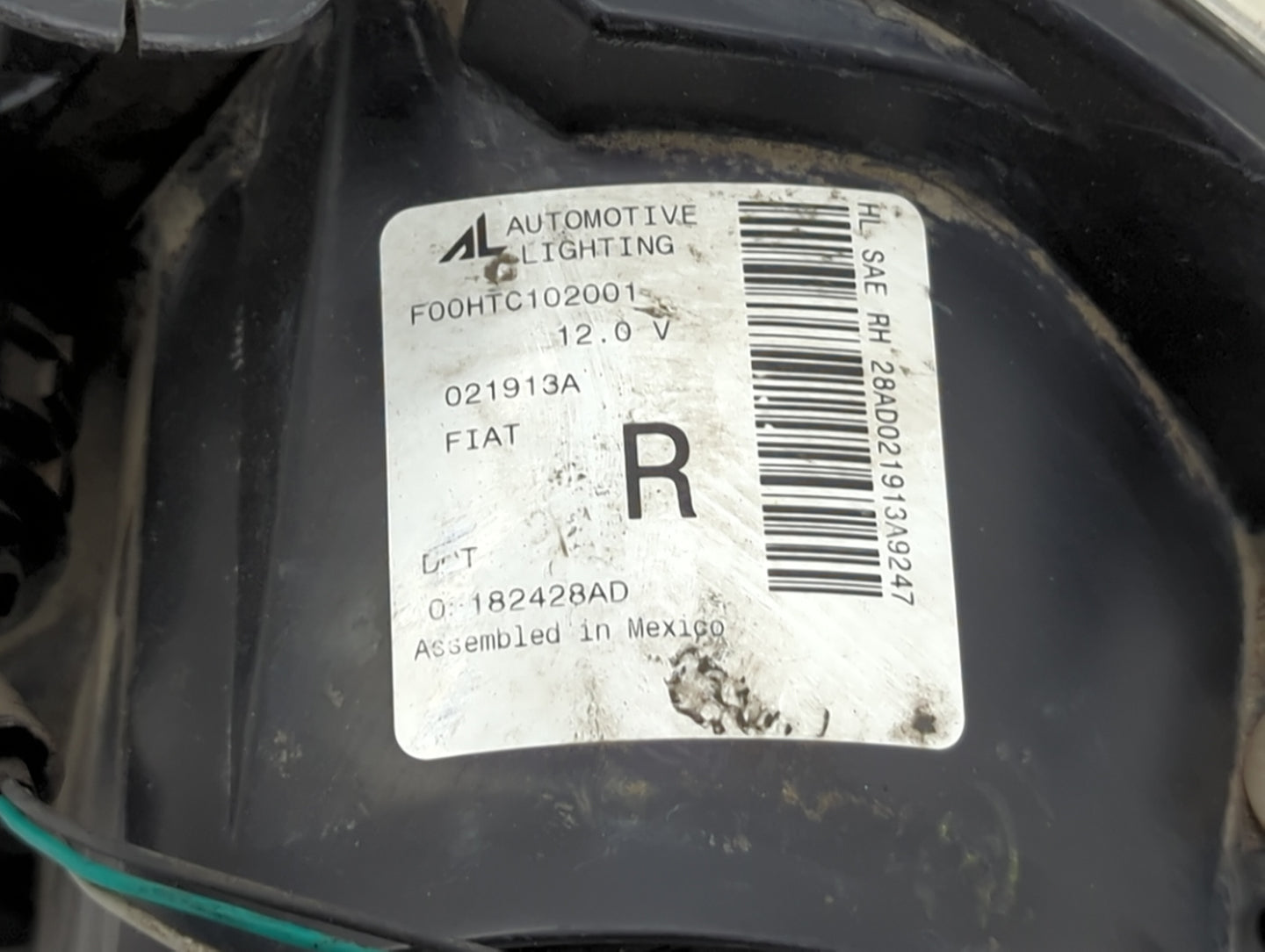 2013-2019 Fiat 500 Passenger Right Oem Head Light Headlight Lamp - Oemusedautoparts1.com