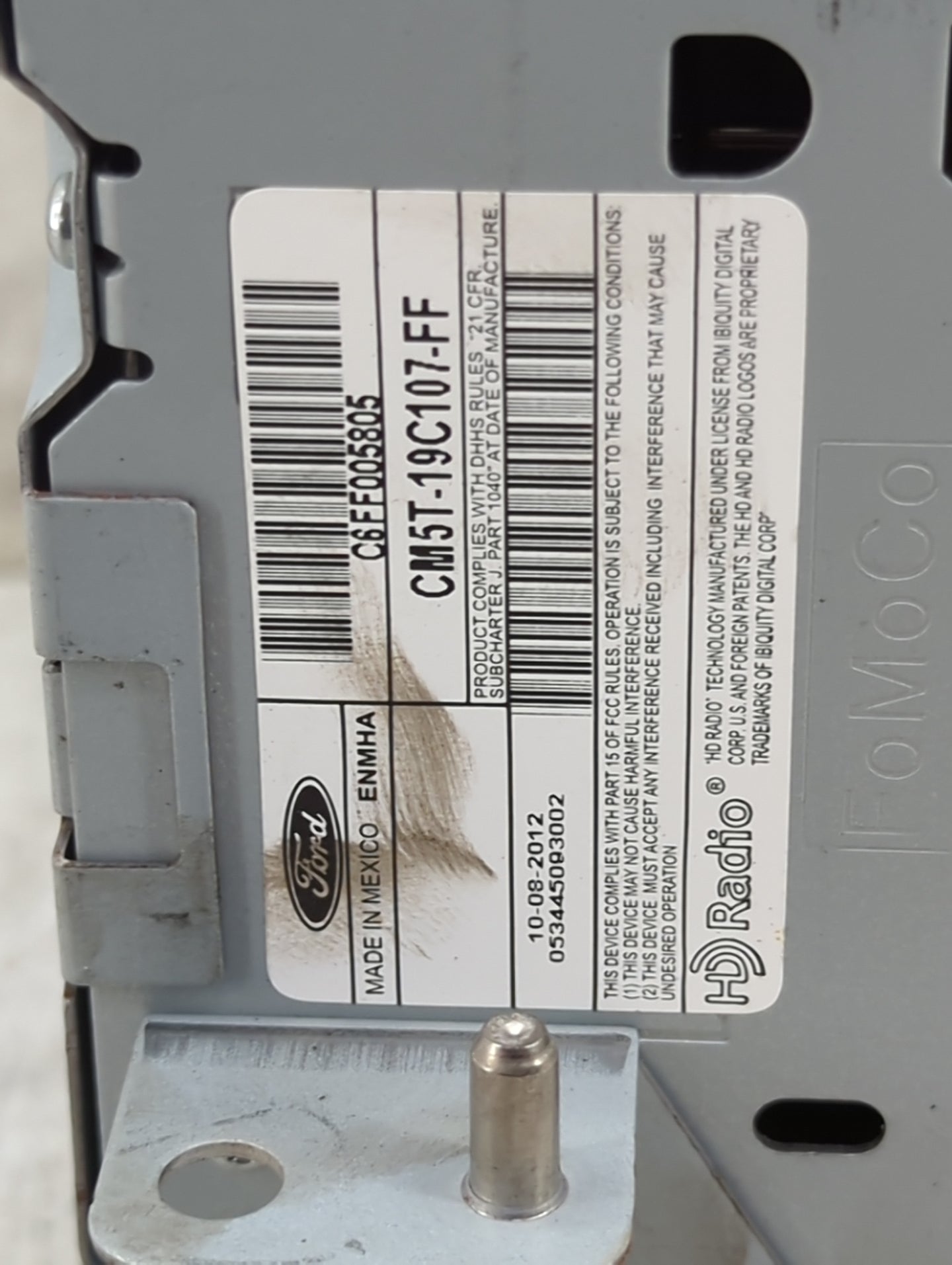 2013-2016 Ford C-Max Radio AM FM Cd Player Receiver Replacement P/N:CM5T-19C107-FF Fits Fits 2013 2014 2015 2016 OEM Used Au