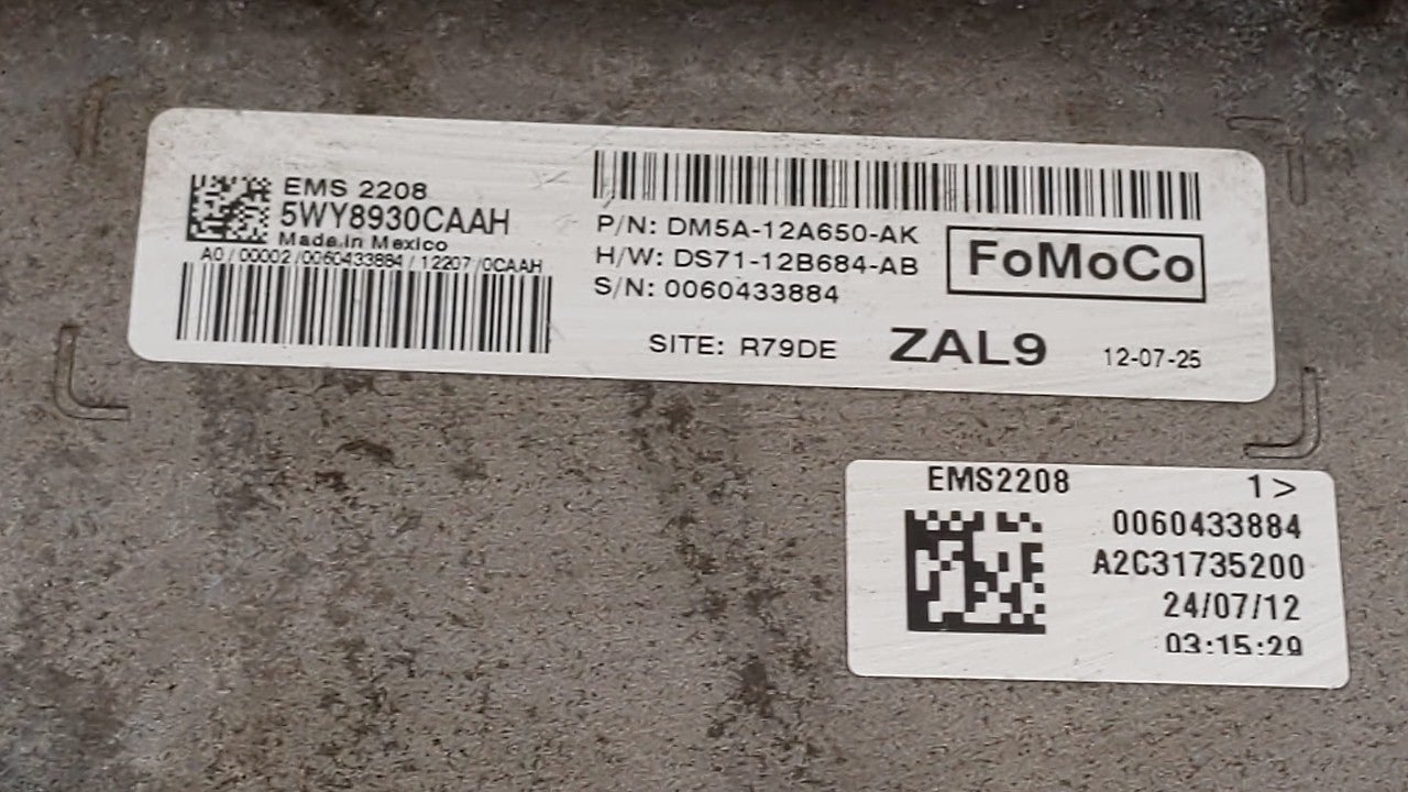 2013 Ford C-Max PCM Engine Control Computer ECU ECM PCU OEM P/N:DM5A-12A650-DD DM5A-12A650-DC, DM5A-12A650-DB, DM5A-12A650-D