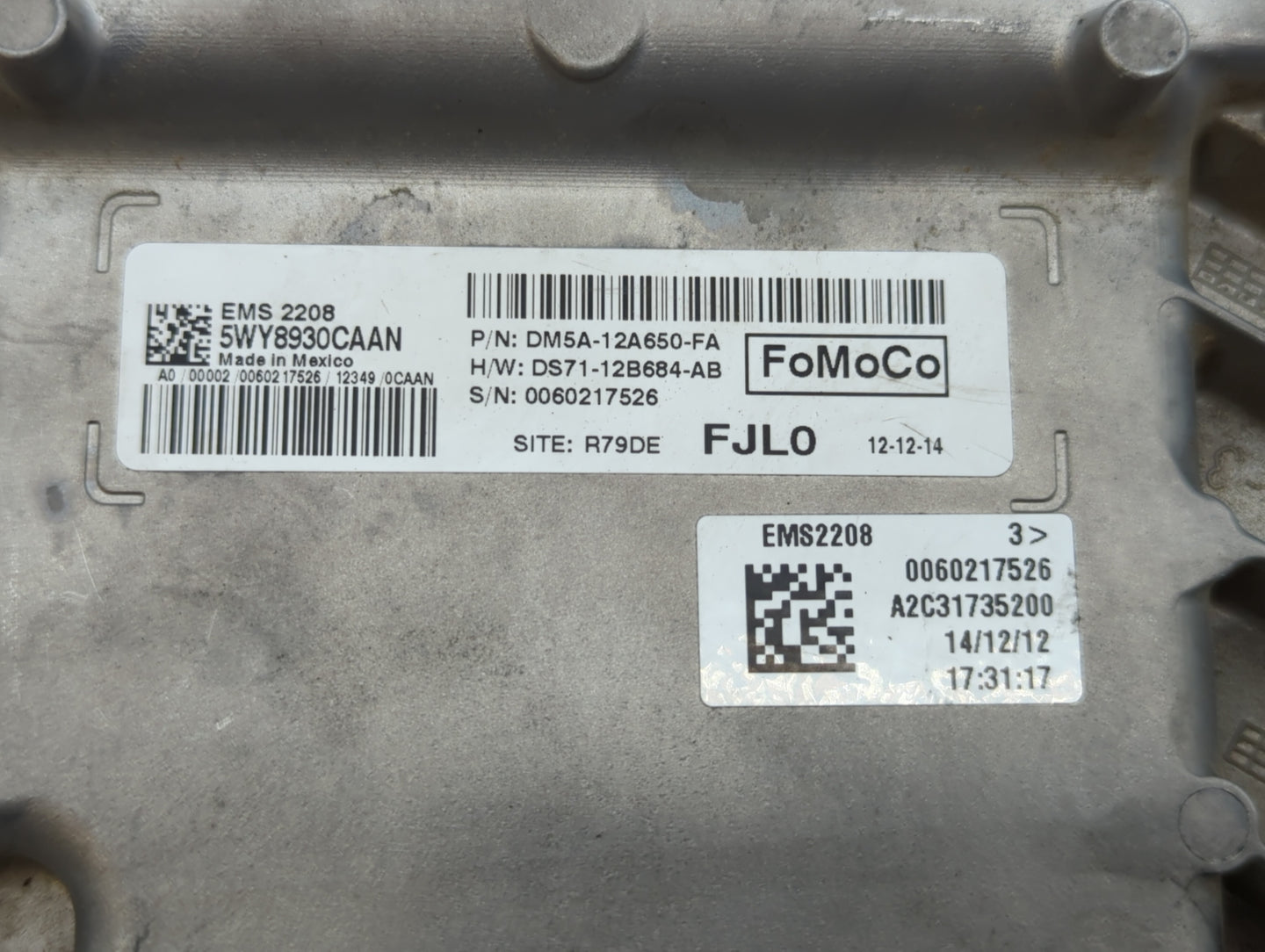 2013 Ford C-Max PCM Engine Control Computer ECU ECM PCU OEM P/N:DM5A-12A650-KA DM5A-12A650-FA, DM5A-12A650-KC Fits OEM Used 