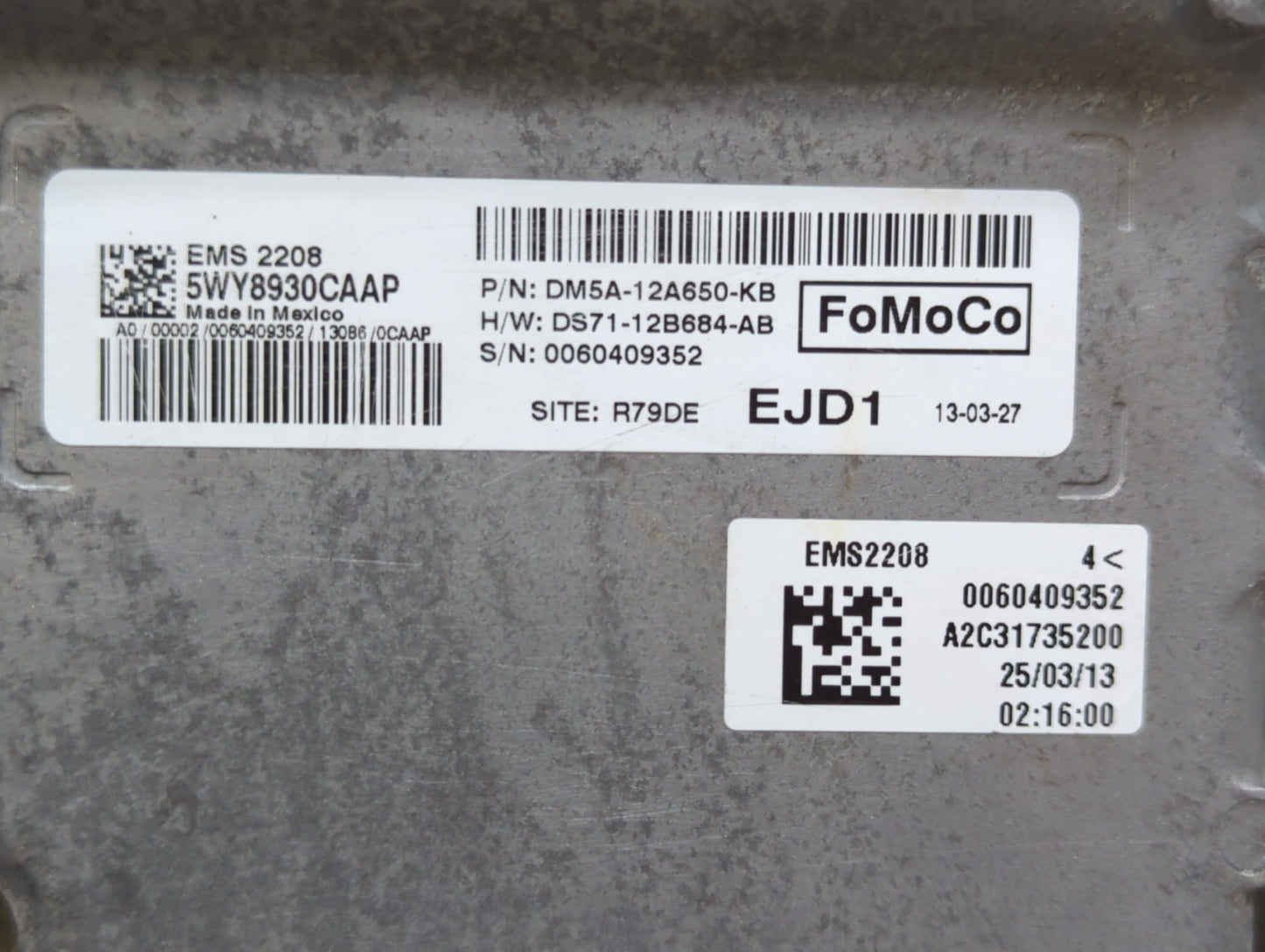 2013 Ford C-Max PCM Engine Control Computer ECU ECM PCU OEM P/N:DM5A-12A650-KB DM5A-12A650-UC, DM5A-12A650-DD, DM5A-12A650-D