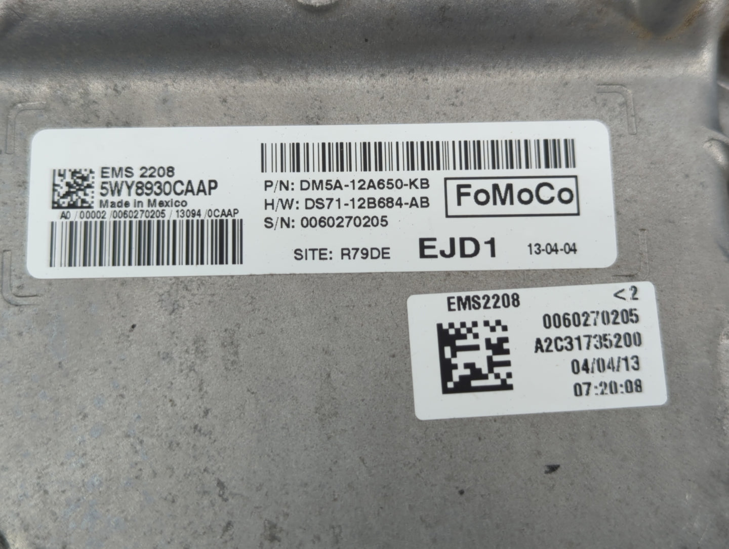 2013 Ford C-Max PCM Engine Control Computer ECU ECM PCU OEM P/N:DM5A-12A650-KB Fits OEM Used Auto Parts - Oemusedautoparts1.