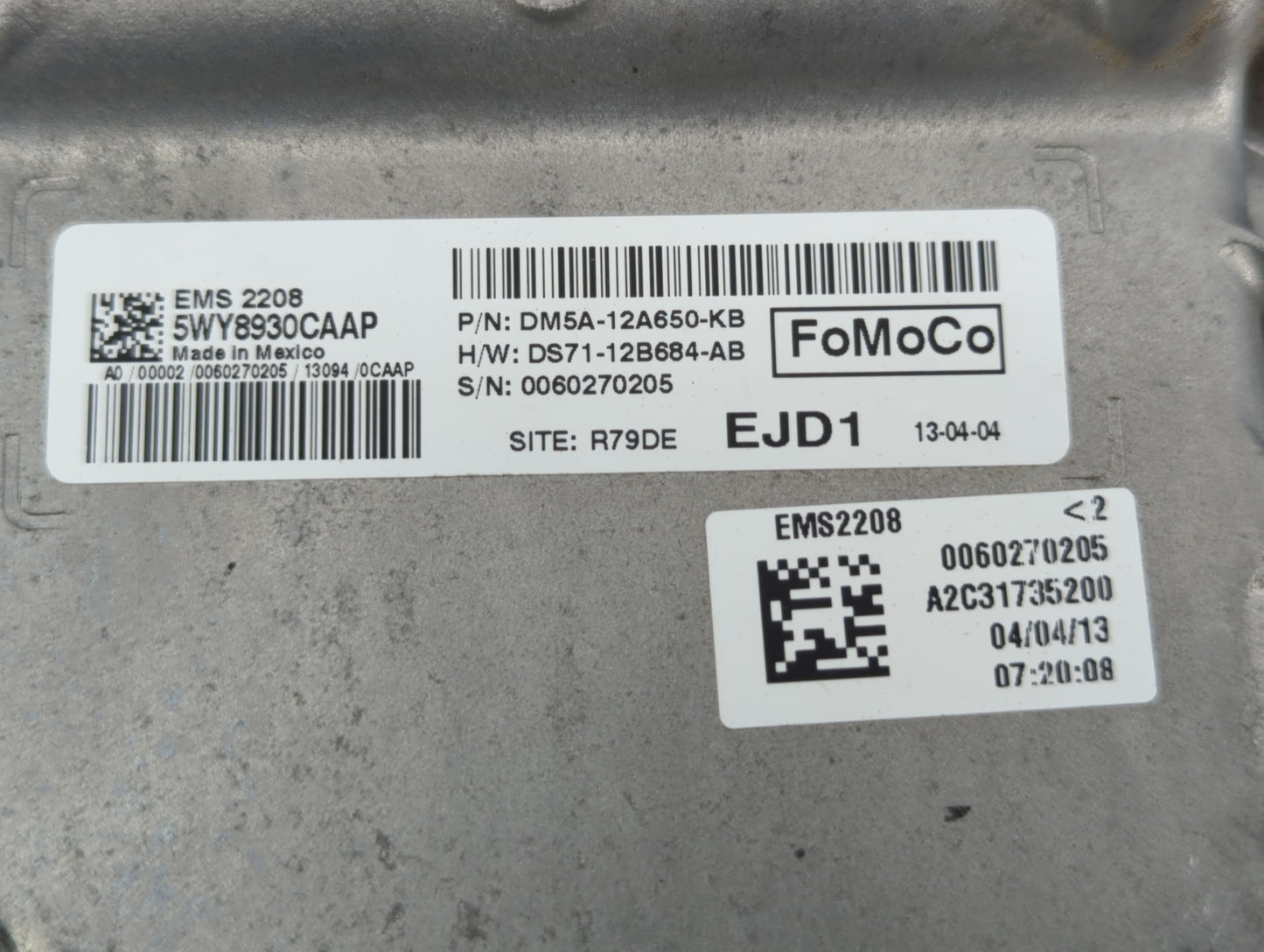 2013 Ford C-Max PCM Engine Control Computer ECU ECM PCU OEM P/N:DM5A-12A650-KB Fits OEM Used Auto Parts - Oemusedautoparts1.
