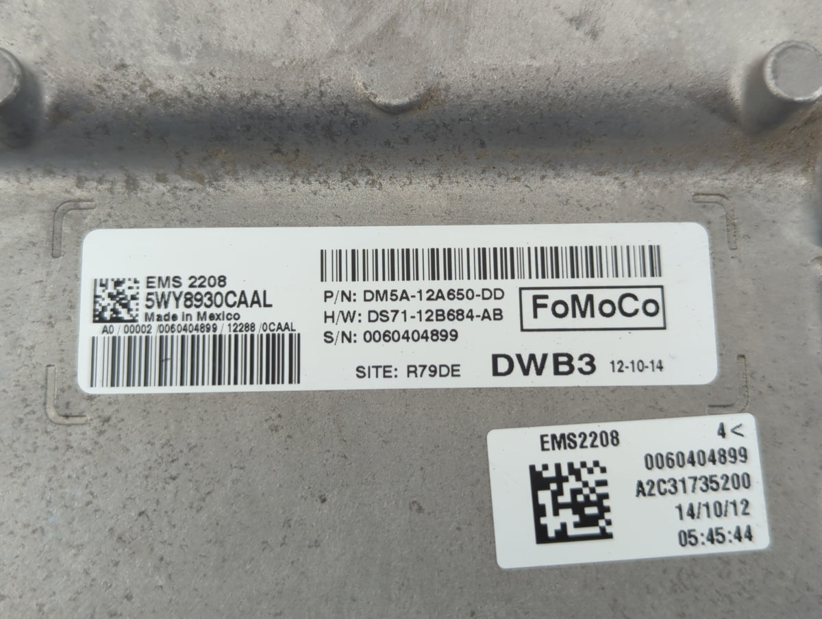 2013 Ford C-Max PCM Engine Control Computer ECU ECM PCU OEM P/N:DM5A-12A650-AK DM5A-12A650-DA, DM5A-12A650-DD, DM5A-12A650-K