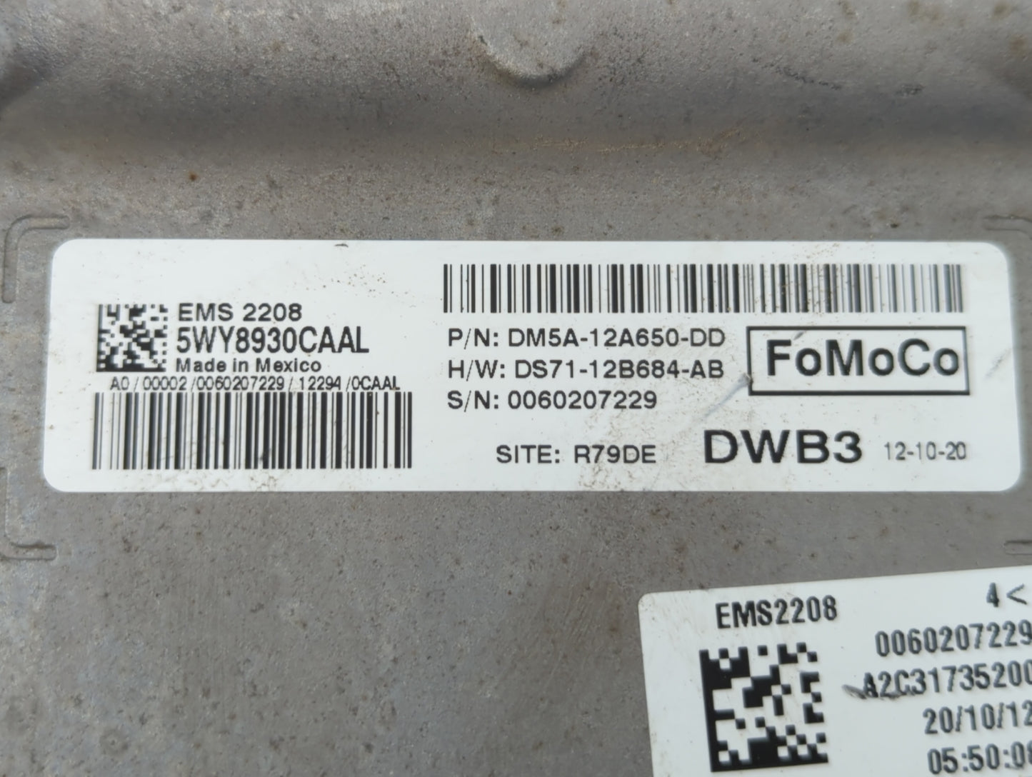 2013 Ford C-Max PCM Engine Control Computer ECU ECM PCU OEM P/N:DS71-12B684-AB DM5A-12A650-DD Fits OEM Used Auto Parts - Oem