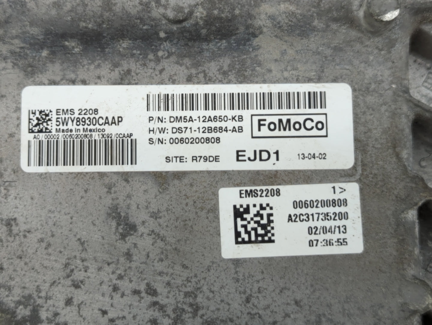 2013 Ford C-Max PCM Engine Control Computer ECU ECM PCU OEM P/N:DS71-12B684-AB DM5A-12A650-KB Fits OEM Used Auto Parts - Oem