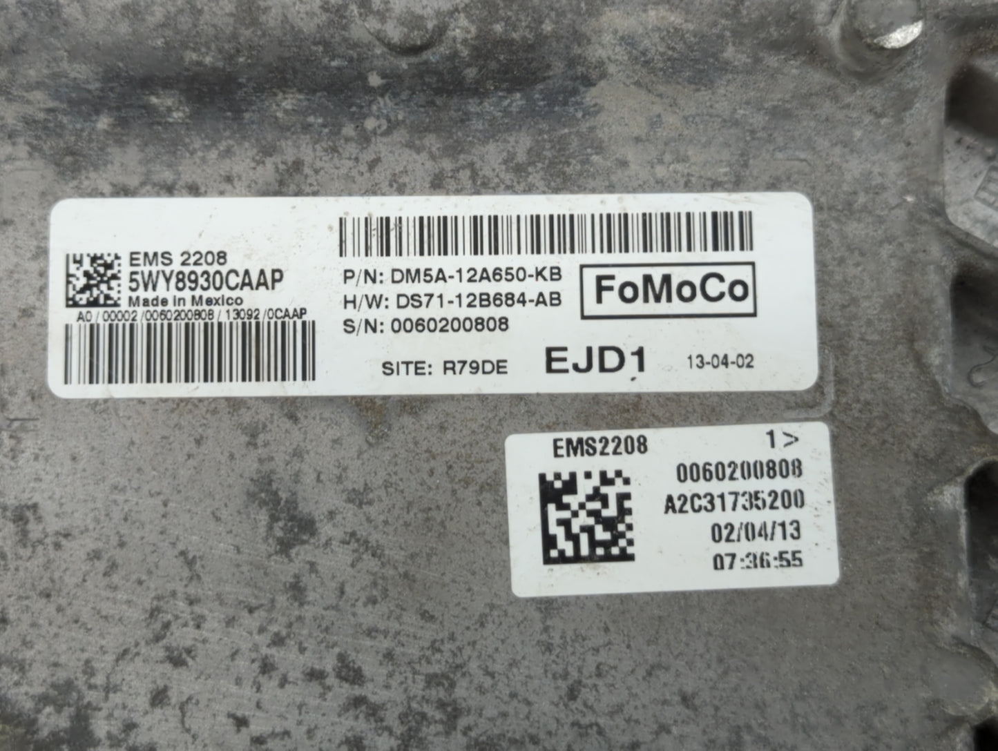 2013 Ford C-Max PCM Engine Control Computer ECU ECM PCU OEM P/N:DS71-12B684-AB DM5A-12A650-KB Fits OEM Used Auto Parts - Oem