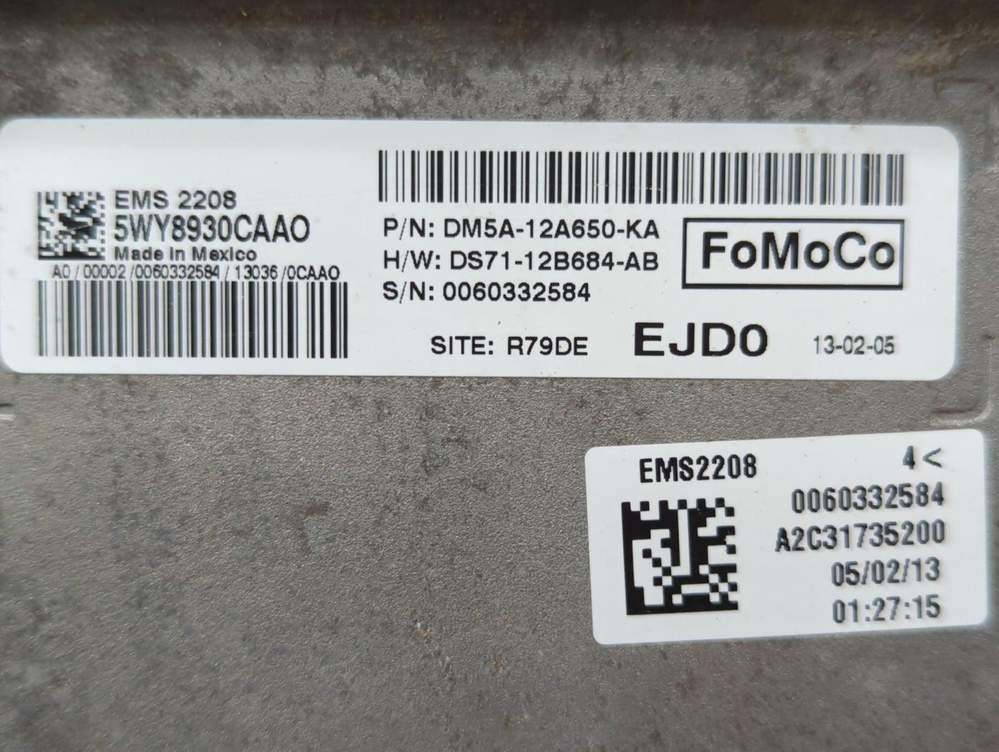 2013 Ford C-Max PCM Engine Control Computer ECU ECM PCU OEM P/N:DM5A-12A650-KA DM5A-12A650-FA, DM5A-12A650-KC Fits OEM Used 