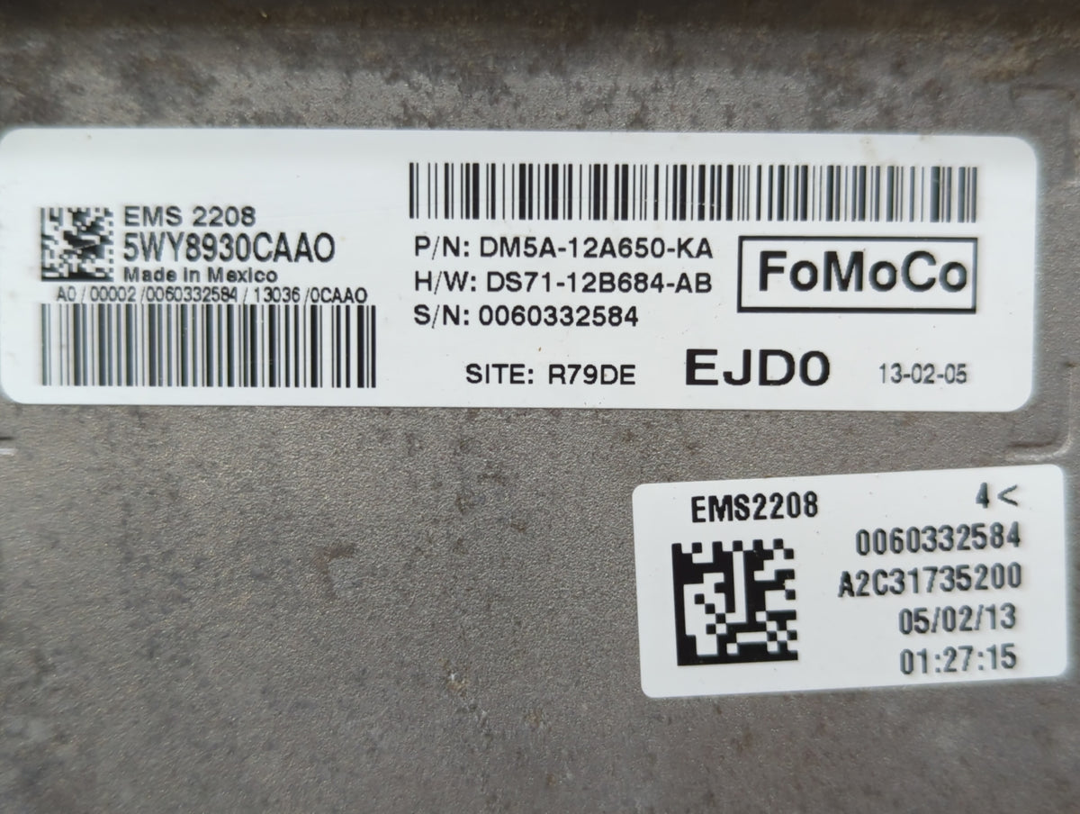 2013 Ford C-Max PCM Engine Control Computer ECU ECM PCU OEM P/N:DM5A-12A650-KA DM5A-12A650-FA, DM5A-12A650-KC OEM Used Auto 